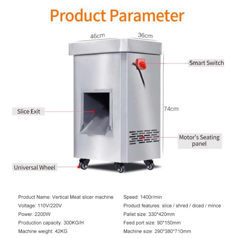 고기 절단기 2200W, 시간당 300kg 처리 용량, - Food Slicer Machine Stainless 리뷰 및 가격