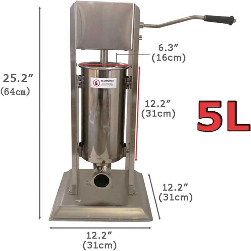 수동 5L 스테인리스 스틸 소시지 충전기 고기 충전기  - Sausage Stuffer Vertical 5L 리뷰 및 가격